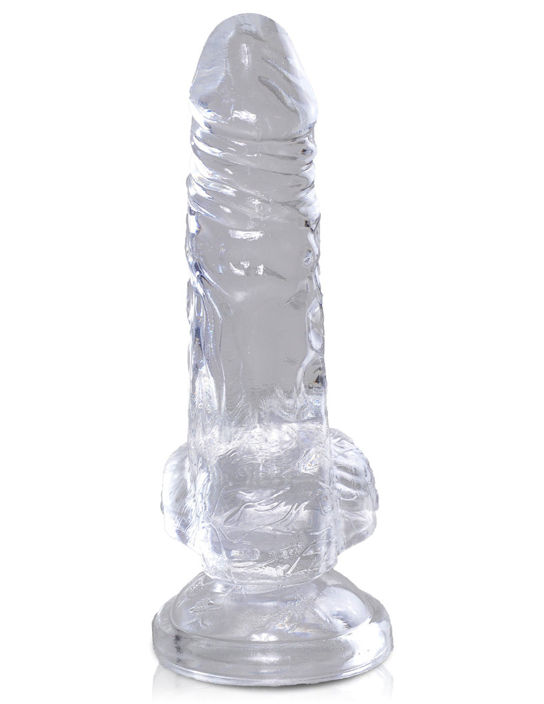 King Cock - Dildo 4 po Avec Testicules - Transparent