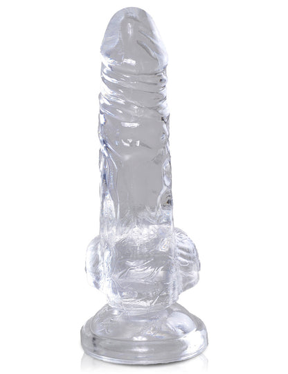 King Cock - Dildo 4 po Avec Testicules - Transparent