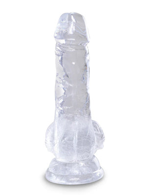King Cock - Dildo 5 po Avec Testicules - Transparent