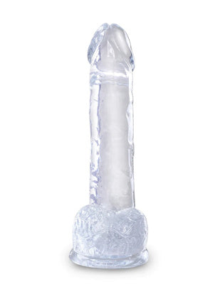 King Cock - Dildo 7 po Avec Testicules - Transparent