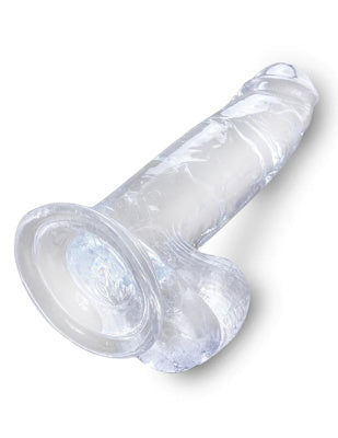 King Cock - Dildo 7 po Avec Testicules - Transparent