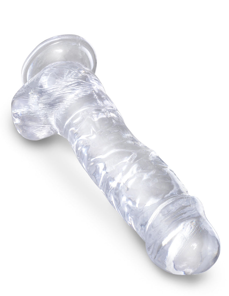 King Cock - Dildo 8 po Avec Testicules - Transparent