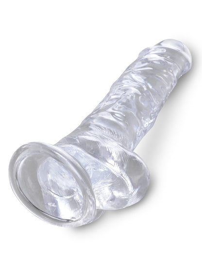 King Cock - Dildo 8 po Avec Testicules - Transparent