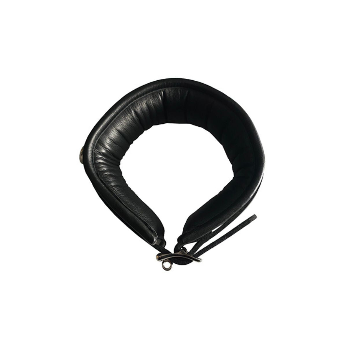 Rouge - Collier en Cuir Rembourré 3 Anneaux - Noir