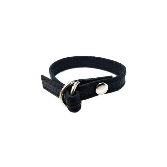 Rouge - Sangle Pénien Double Anneau en D - Noir