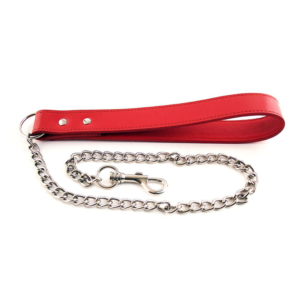 Rouge - Laisses en Cuir avec Chaîne - Rouge