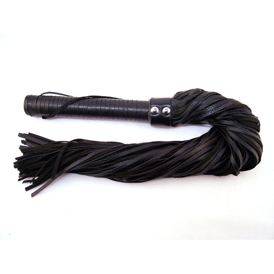 Rouge - Fouet Long en Cuir - Noir