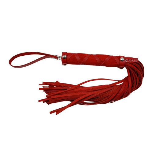 Rouge - Fouet Court en Cuir Clouté - Rouge