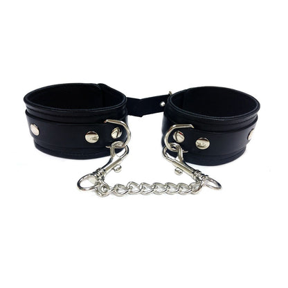 Rouge - Menottes de Cheville en Cuir - Noir