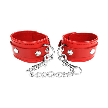 Rouge - Menottes de Cheville en Cuir - Rouge