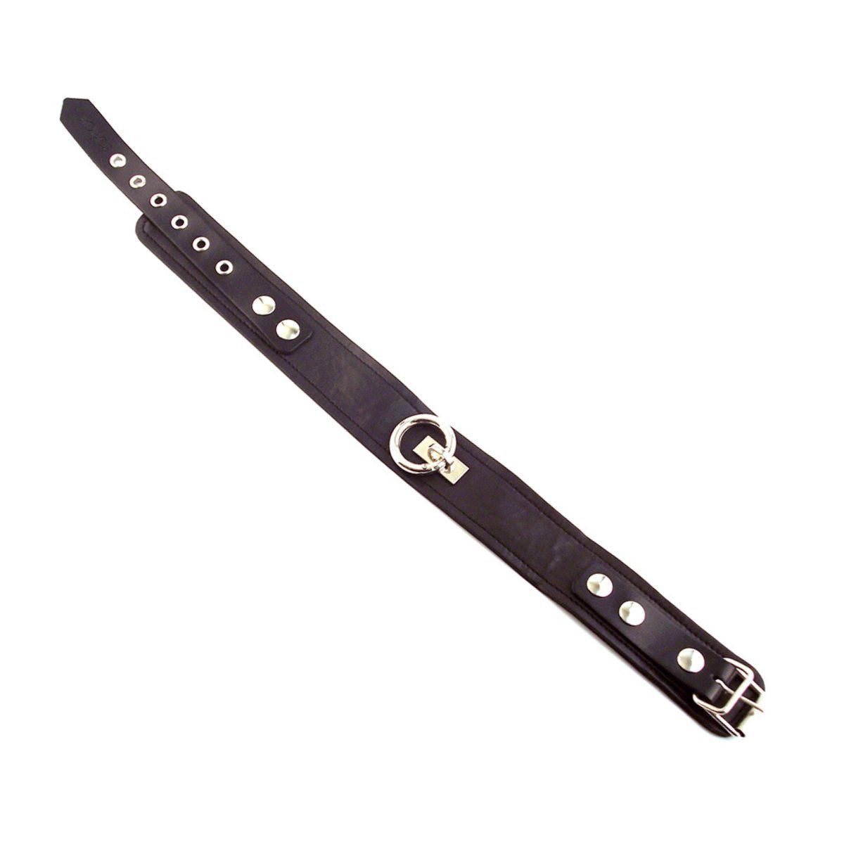 Rouge - Collier Uni en Cuir - Noir