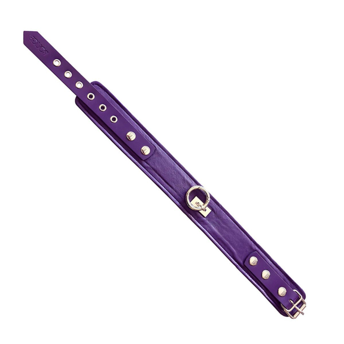 Rouge - Collier Uni en Cuir - Mauve