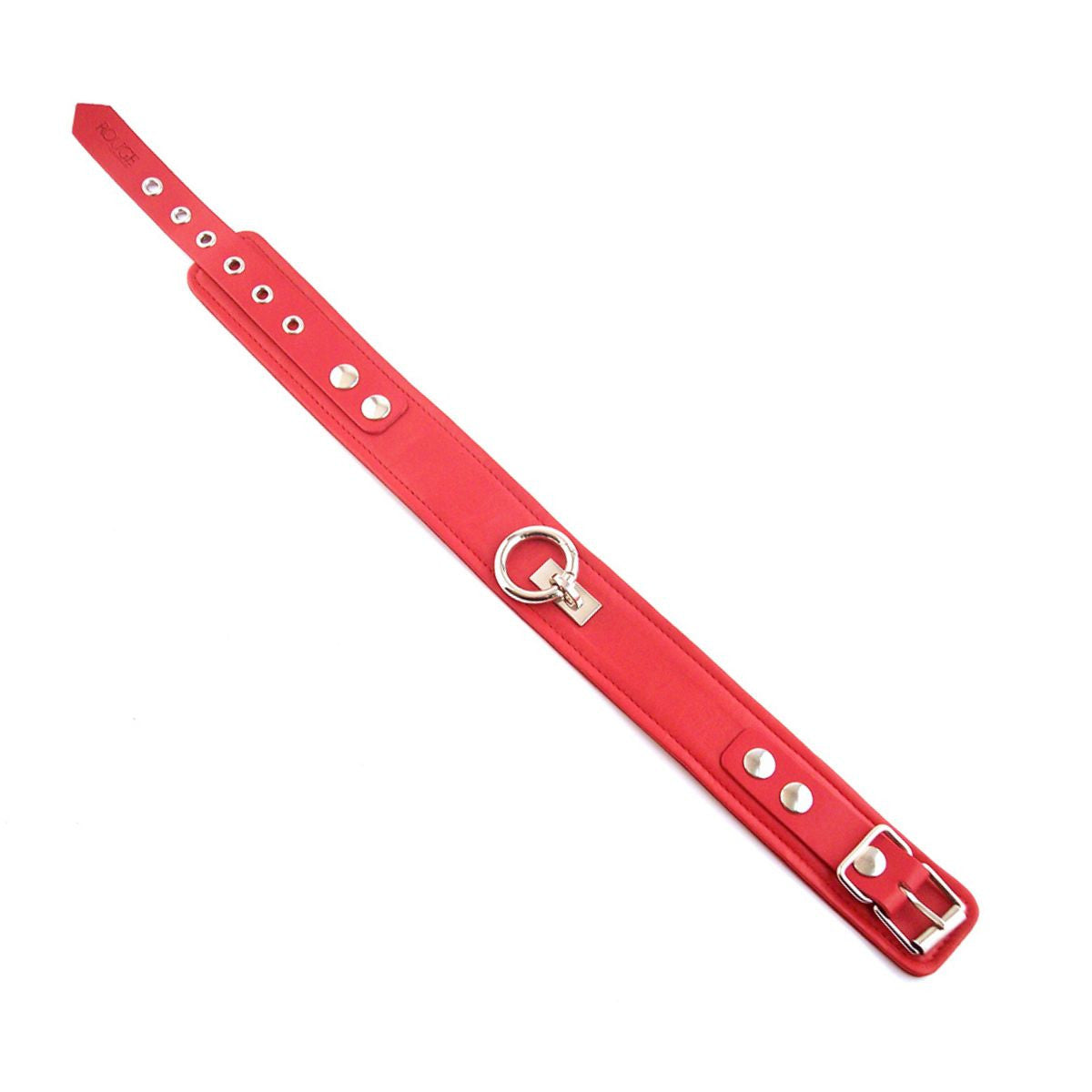 Rouge - Collier Uni en Cuir - Rouge