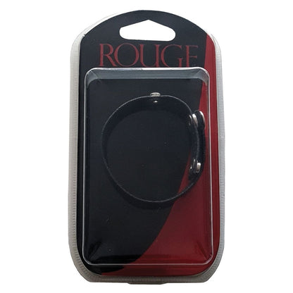 Rouge - Sangle Pénien Étroite en Cuir - Noir