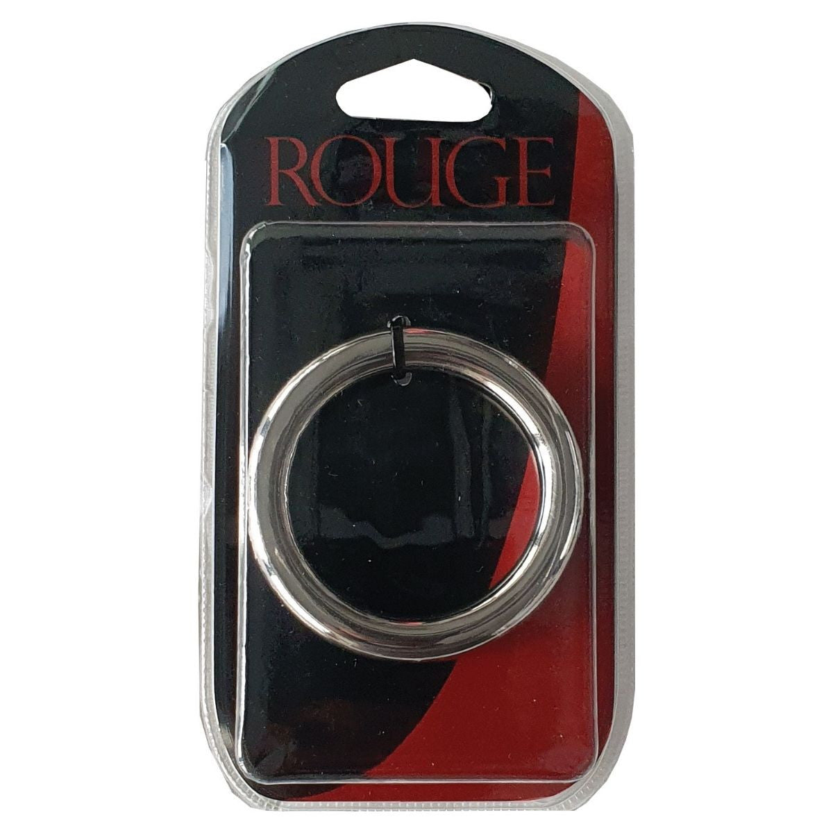 Rouge - Cock Ring Acier Inoxydable - 55mm/Argent