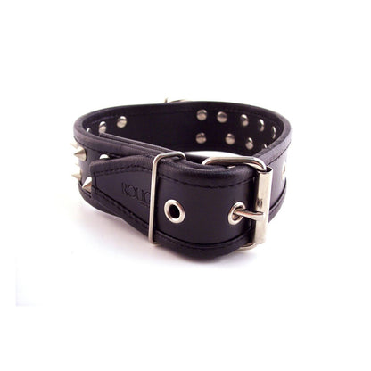 Rouge - Collier Clouté en Cuir Anneau D
