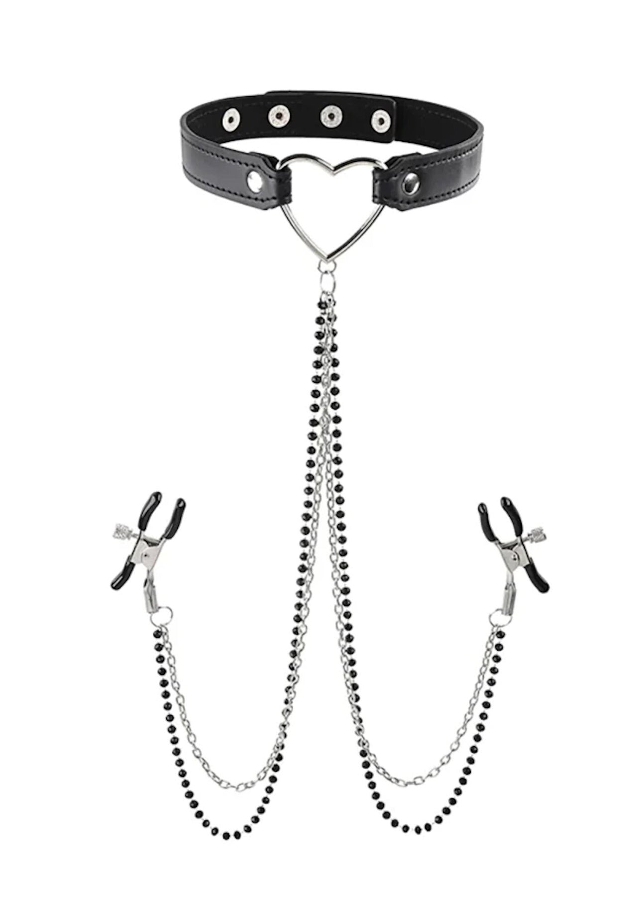 S&M - Amor Collar With Nipple Clamps