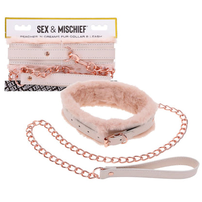 S&M - Peaches 'N Creame Fur Collar & Leash