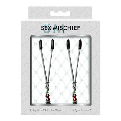 S&M - Ruby Nipple Clips Noir