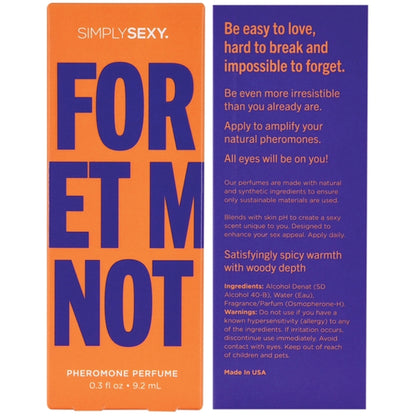 Simply Sexy - Parfum Infusé aux Phéromones - Forget Me Not 9.2ml